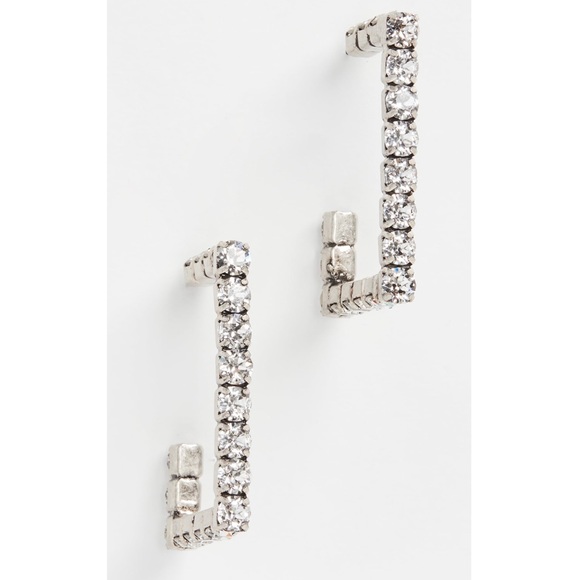 DANNIJO Archer Silverplated & Swarovski Crystal Hoop Earrings NWT - Picture 7 of 17